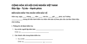 Checklist công việc bảo vệ